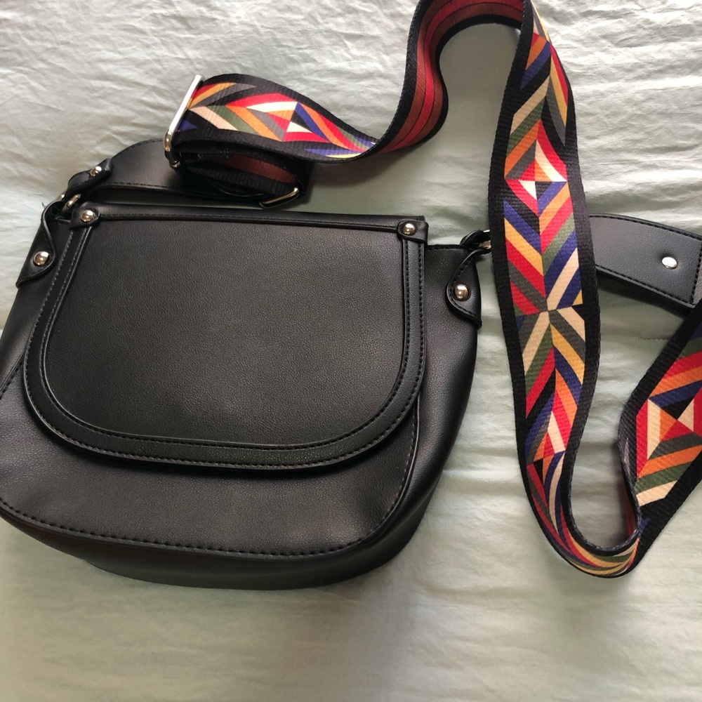 joanel small black crossbody faux leather
